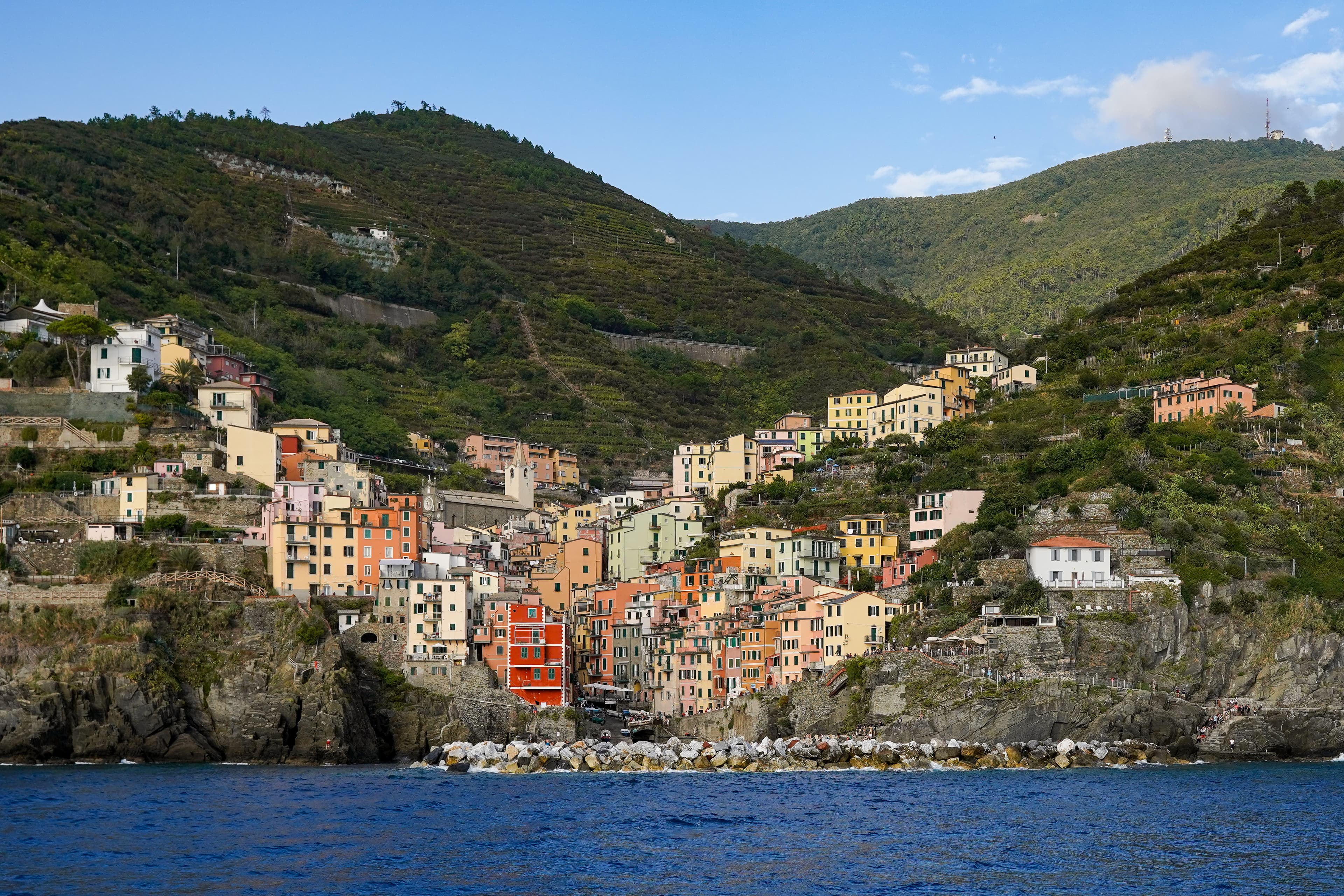 Riomaggiore, Cinque Terre, seen from the sea